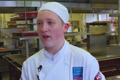 Kieran Pigott, 17, picked up first prize for main course . Kieran Pigott, 17, picked up first prize for main course .