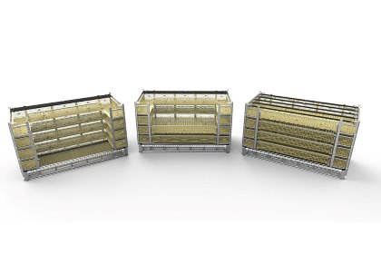 SmartStack transport modules ensure a stress-free journey, offering the largest headroom in the industry. Its floors allow birds to grip, evacuate heat and take care of manure. Photo: Marel SmartStack transport modules ensure a stress-free journey, offering the largest headroom in the industry. Its floors allow birds to grip, evacuate heat and take care of manure. Photo: Marel