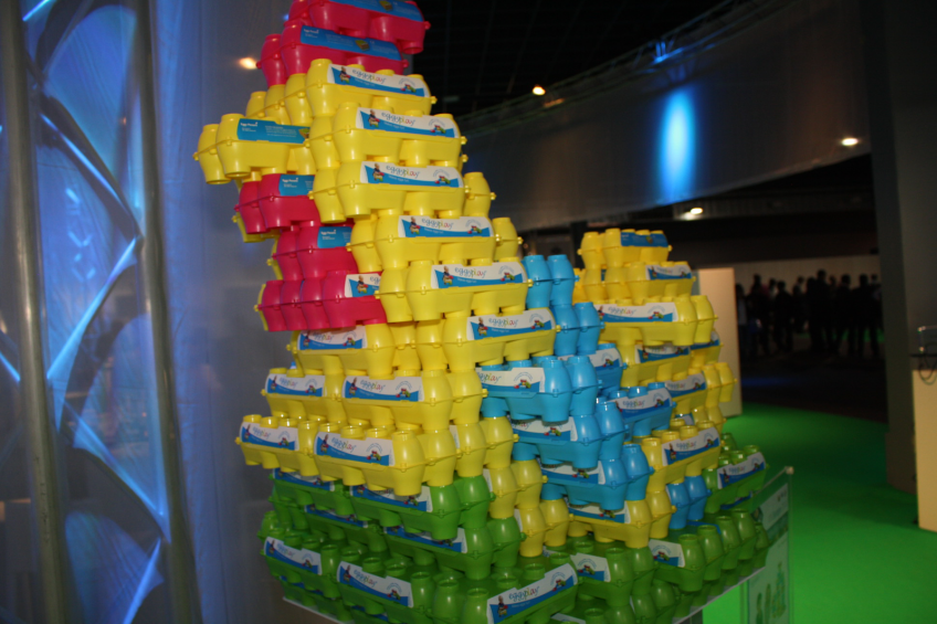 Colourful egg boxes as toys