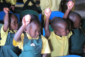 Egg a day  program benefiting children in Africa and Haiti