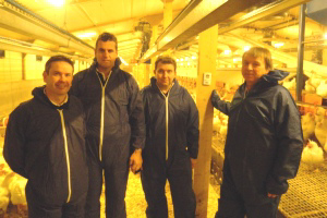 L-R: Neil Clark, Ivo Vymetal, Zdenek Tvrdon and Vojta Rotter in a free range house