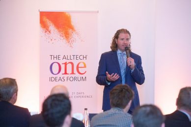 Mark Lyons speaking at the Alltech one ideas forum. Photo: Tim Scrivener