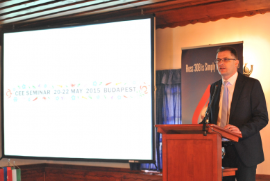 Balázs Takács welcomes the audience.