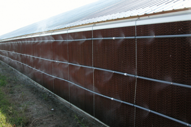 Plastic less effective than paper evaporative cooling pads