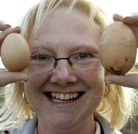 Earth tremor and giant chicken egg