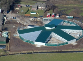 Sustainable egg production in a round house
