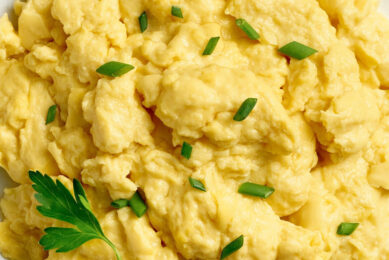 The plant-based eggs are designed to be an easy substitute for traditional eggs, like scrambled eggs. Photo: Nabati Foods