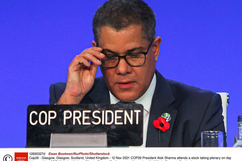 COP26 president, Alok Sharma, attends a stock-taking plenary at the COP26 United Nations Climate Change Conference in November 2021 in Glasgow, Scotland. Photo: ANP/Ewan Bootman