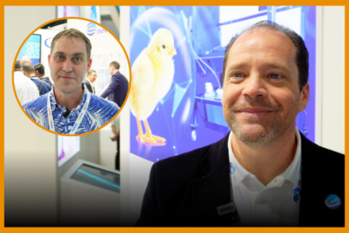 Poultry World editor Fabian Brockötter spoke to Marco Aurélo Elmer Lopes, Ceva’s poultry director, about controlling Infectious Bronchitis. Photo: Misset