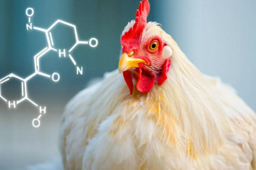 Researchers believe that Nitroxoline could represent a realistic alternative to traditional antibiotics in commercial poultry systems. Image created with the help of AI (Reve.art)