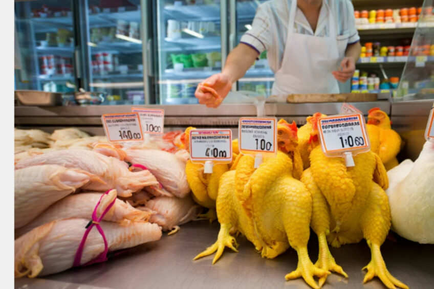 Russia imported a total of 327,400 tonnes of poultry meat in 2025, up 4.3% from the previous year. If the current trend continues, poultry and pork prices in Russia could fall by 10-15% in 2026. Image created with the help of AI (Reve.art)